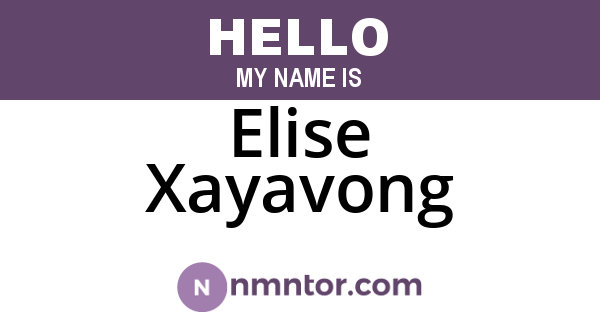 Elise Xayavong