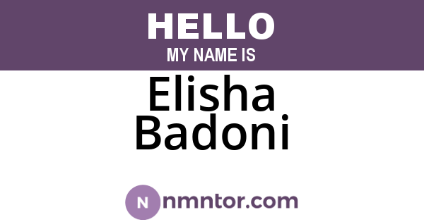 Elisha Badoni