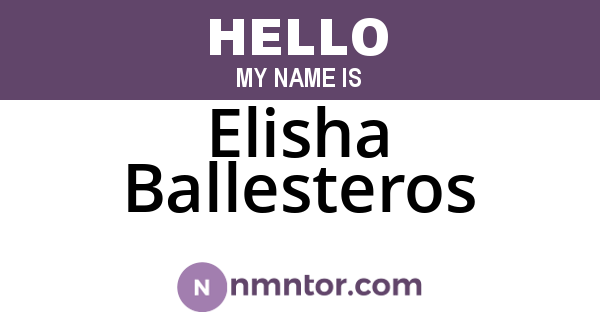Elisha Ballesteros
