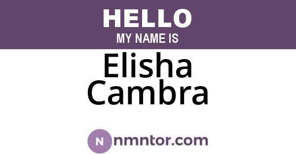 Elisha Cambra
