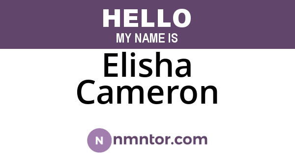 Elisha Cameron