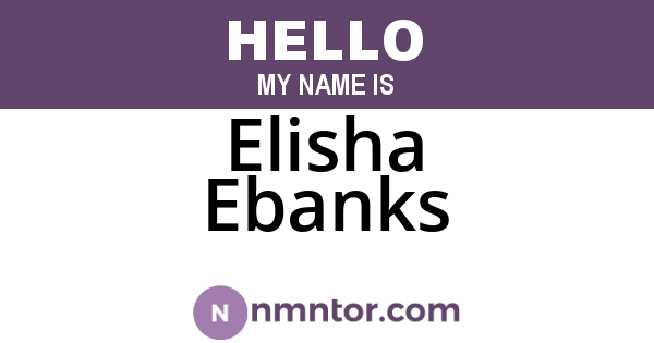 Elisha Ebanks