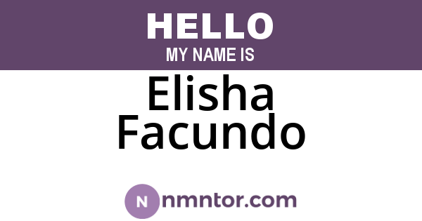 Elisha Facundo
