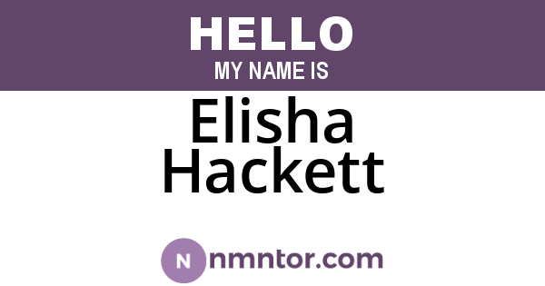 Elisha Hackett