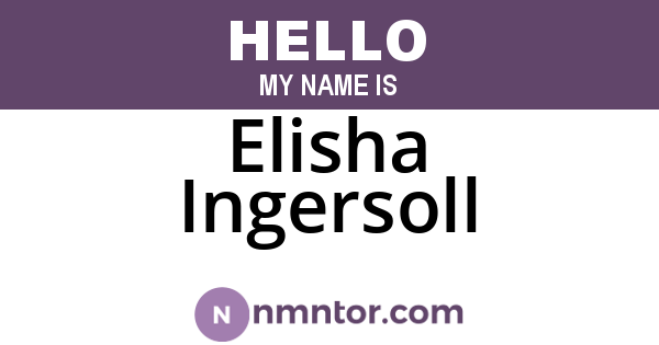 Elisha Ingersoll
