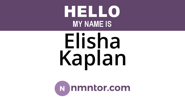 Elisha Kaplan