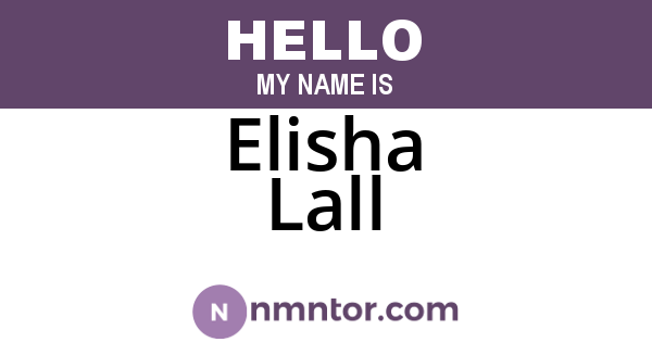 Elisha Lall