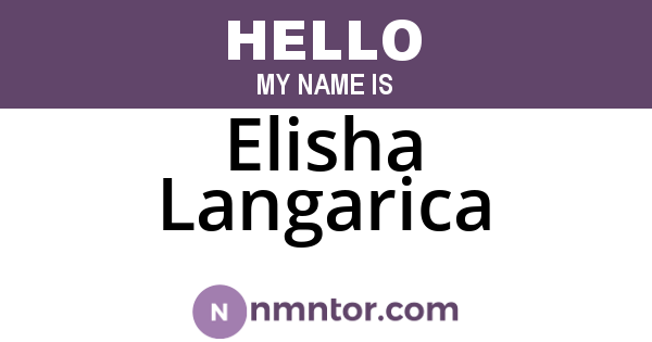 Elisha Langarica