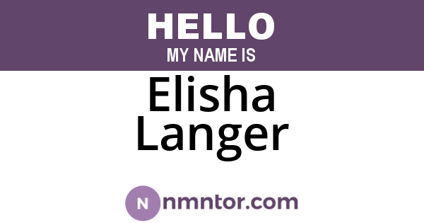 Elisha Langer