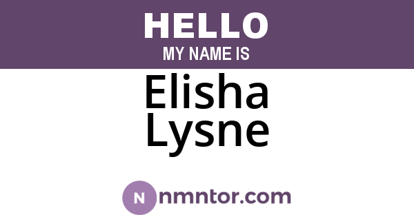 Elisha Lysne