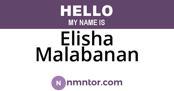 Elisha Malabanan