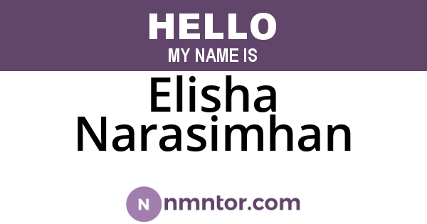 Elisha Narasimhan