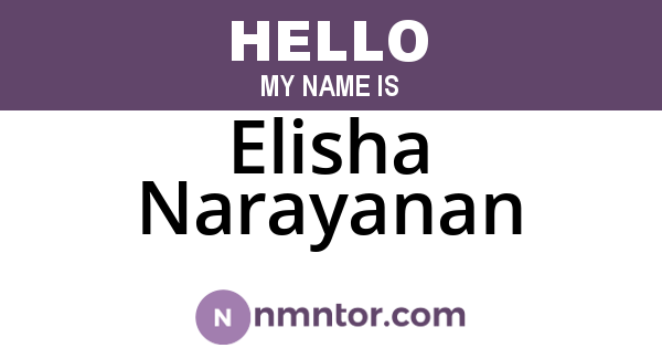 Elisha Narayanan