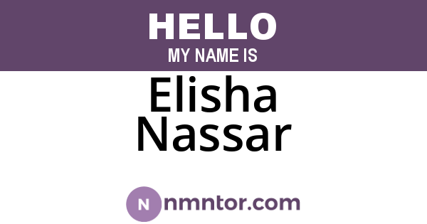 Elisha Nassar