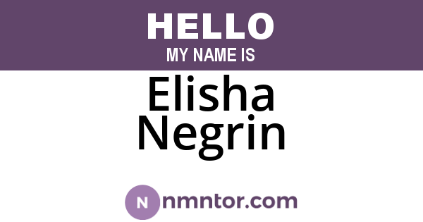 Elisha Negrin