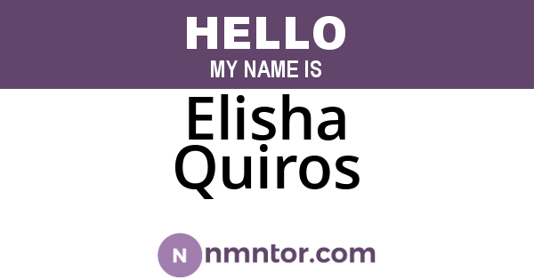 Elisha Quiros