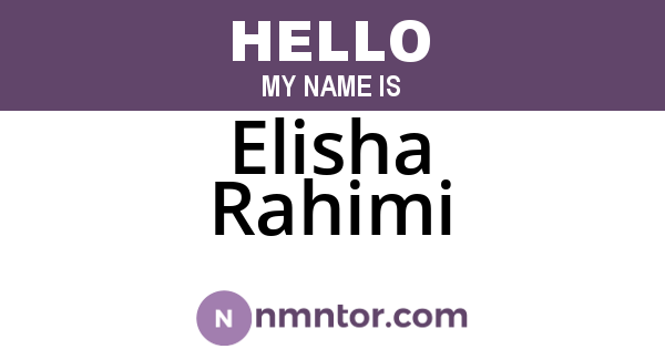 Elisha Rahimi