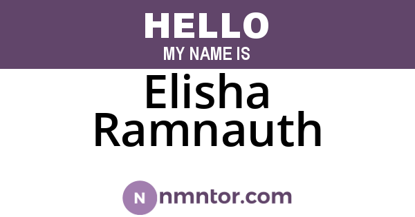 Elisha Ramnauth