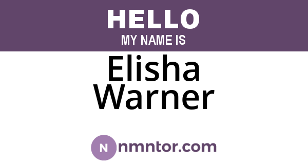 Elisha Warner