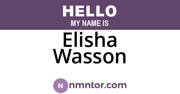 Elisha Wasson