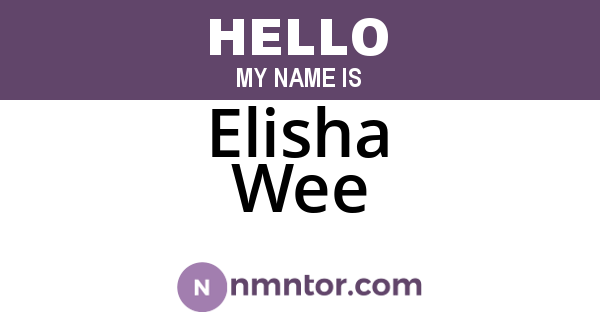 Elisha Wee