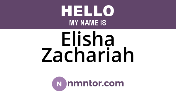 Elisha Zachariah
