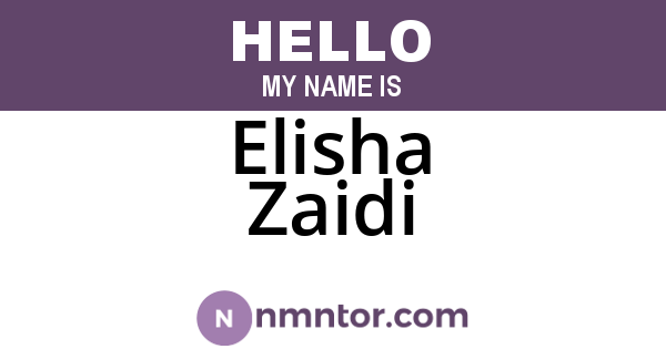 Elisha Zaidi