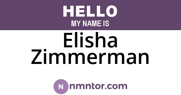Elisha Zimmerman