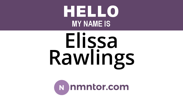 Elissa Rawlings
