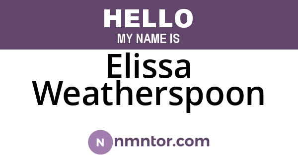 Elissa Weatherspoon