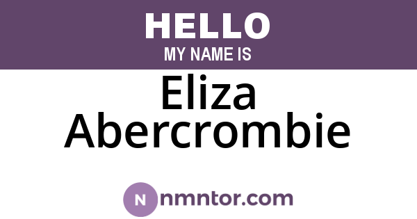 Eliza Abercrombie