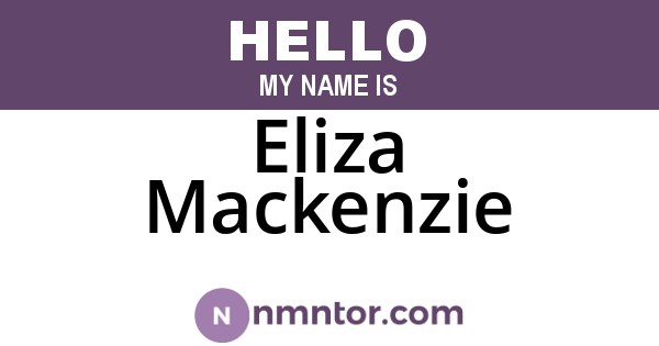 Eliza Mackenzie
