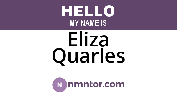 Eliza Quarles