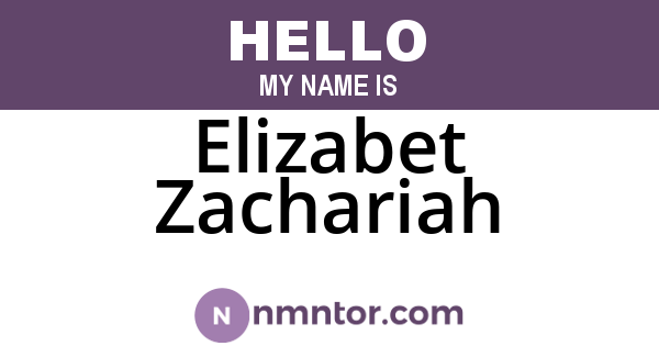 Elizabet Zachariah
