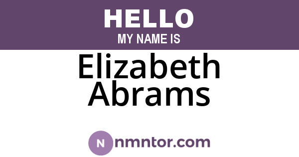 Elizabeth Abrams