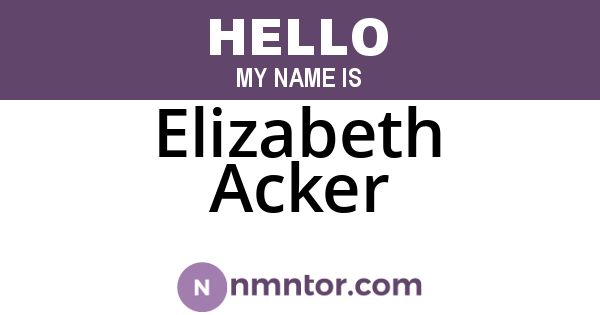 Elizabeth Acker