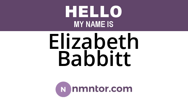 Elizabeth Babbitt