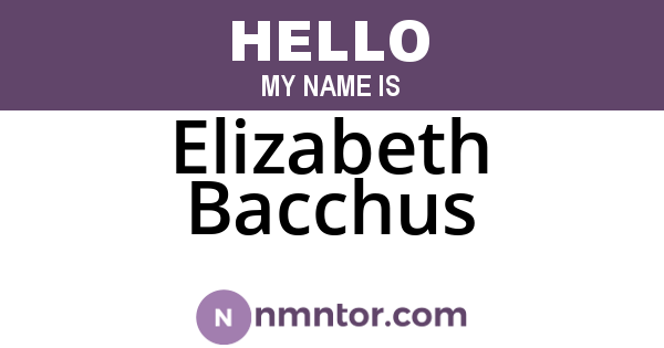 Elizabeth Bacchus