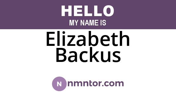 Elizabeth Backus