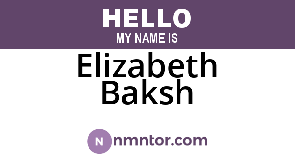 Elizabeth Baksh