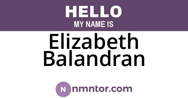 Elizabeth Balandran