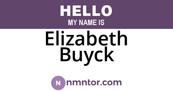Elizabeth Buyck