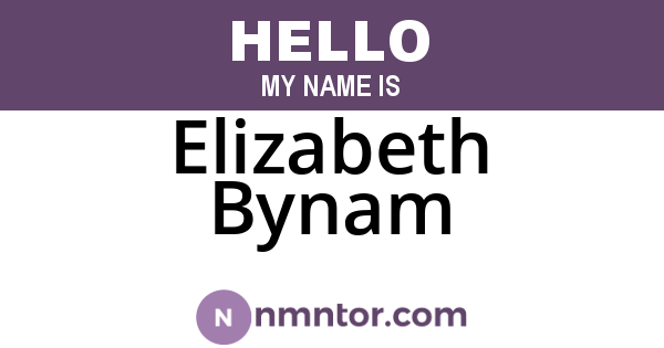 Elizabeth Bynam
