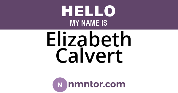 Elizabeth Calvert