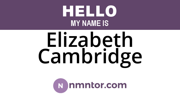 Elizabeth Cambridge