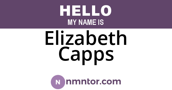 Elizabeth Capps
