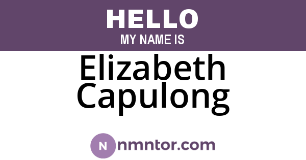 Elizabeth Capulong