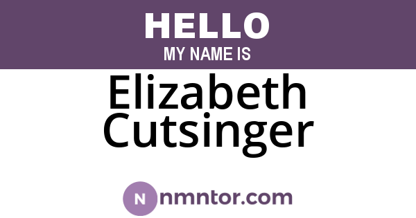 Elizabeth Cutsinger