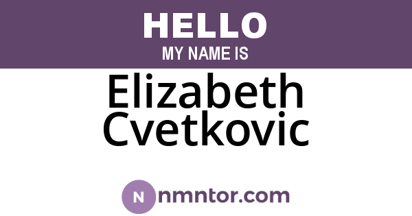 Elizabeth Cvetkovic