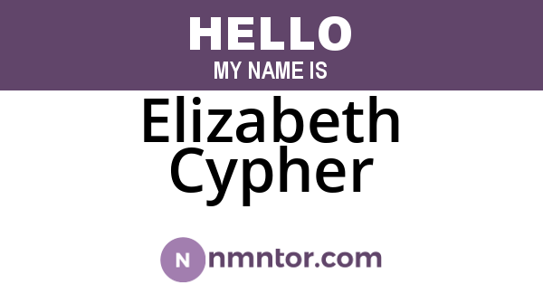 Elizabeth Cypher